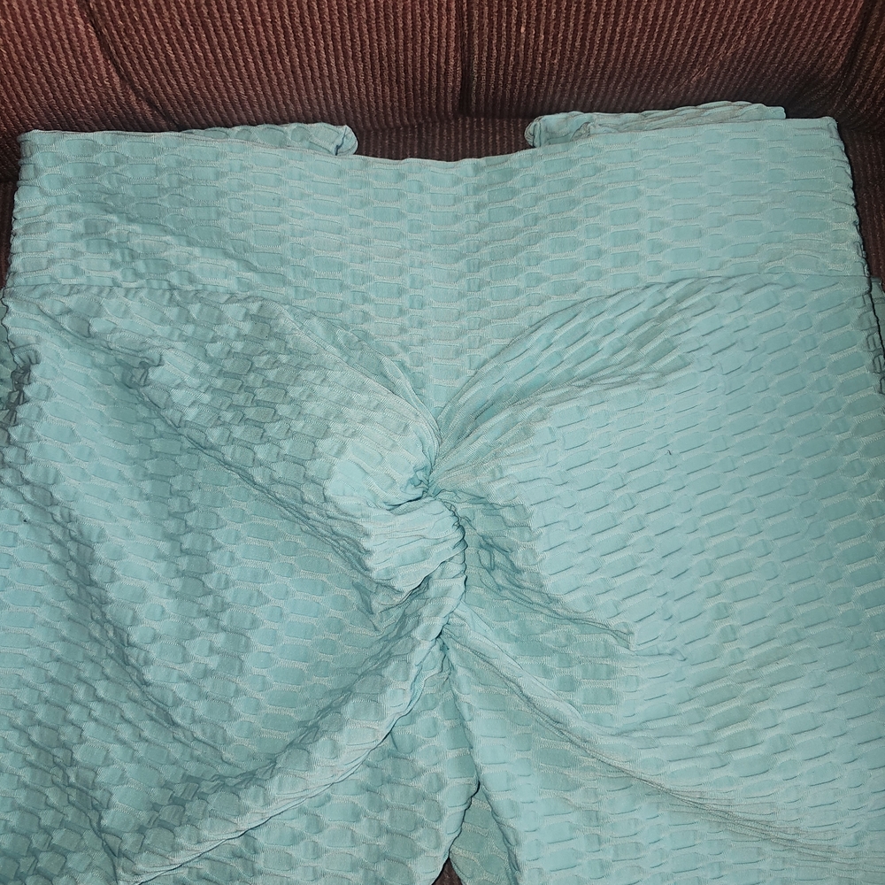 🩷 Honeycomb Light Blue Leggings - Picture 3 of 3